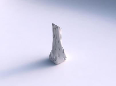 Vase twisted squeezed and bent rectangle with cavities smooth