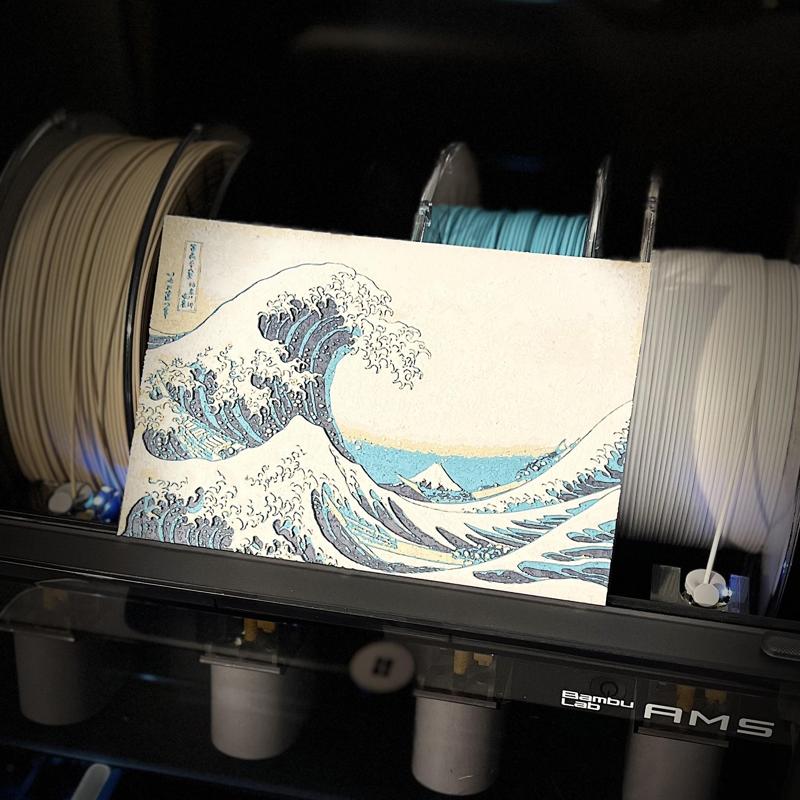 La grande Vague Kanagawa Art3Dchoix 3D PAINTING version Hokusai, HUEFORGE