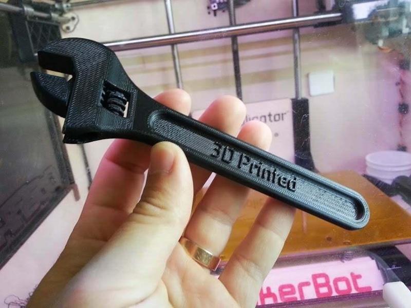 Fully assembled 3D printable wrench