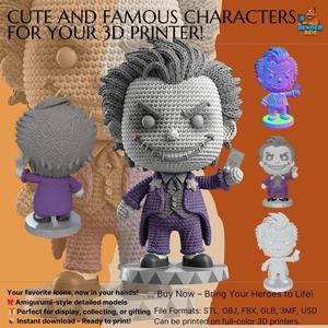 Knitted Joker Figure 3D Print Model
