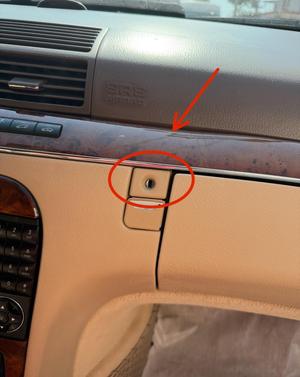 Mercedes W220 glove compartment lock cover