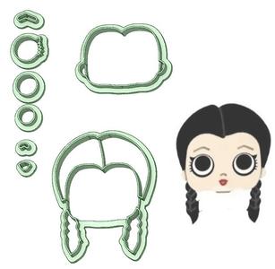 Merlina face 90mm fondant cutter