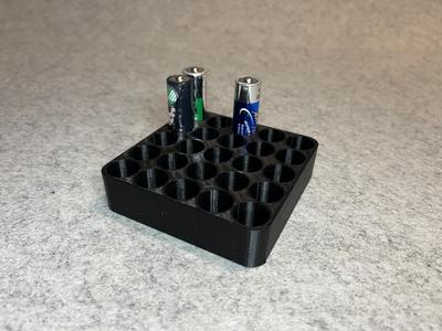 Battery holder for 25 AA batteries