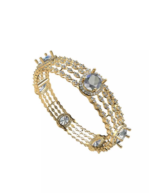 WBQ STYLE WIDE DIAMOND BANGLE