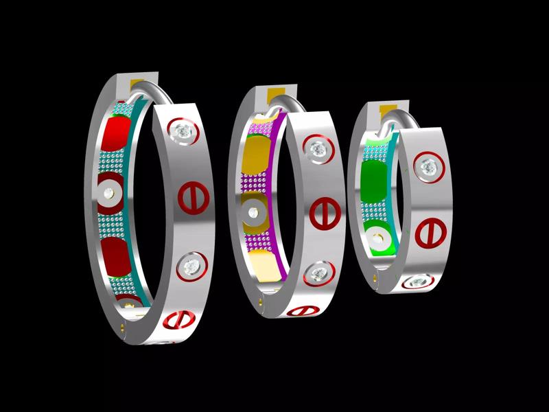 15-18-21 mm Cartier Women Diamond Huggie Earring