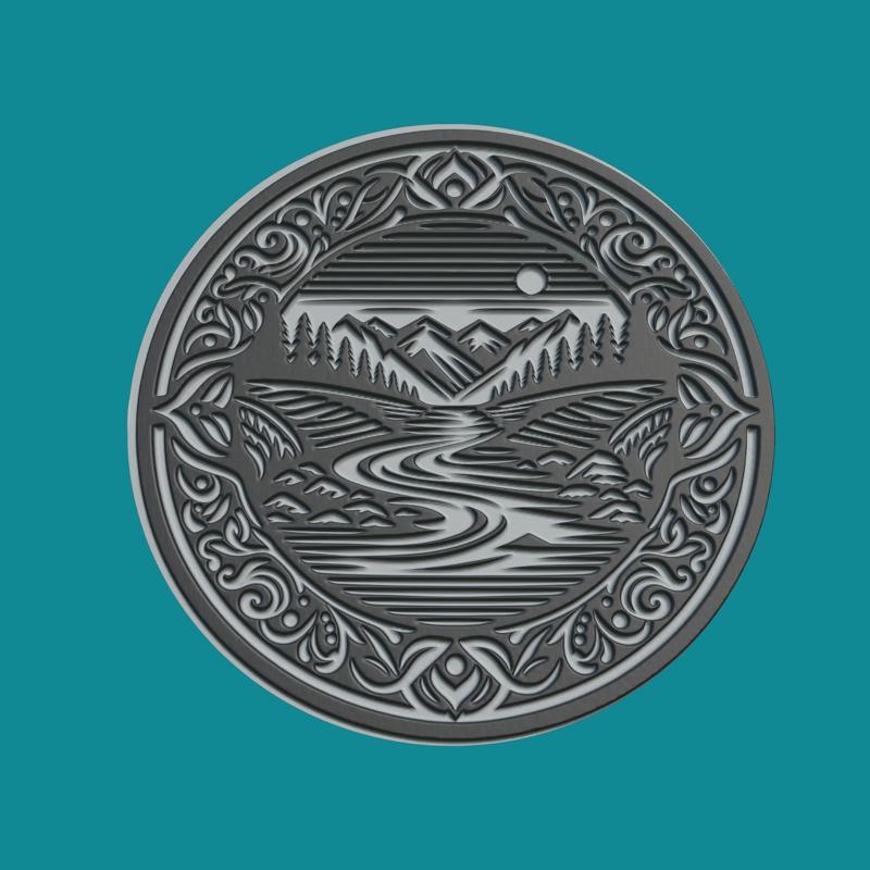 River Medallion River 3d Print Model