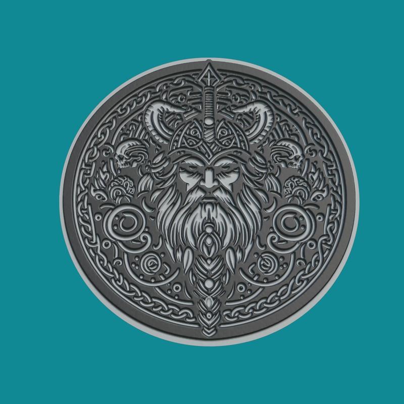 Odin Print Model Odin Medallion Odin Wall Decor