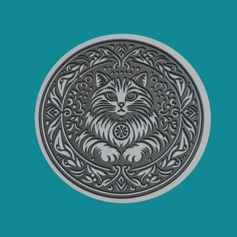 Cat Animal Medallion