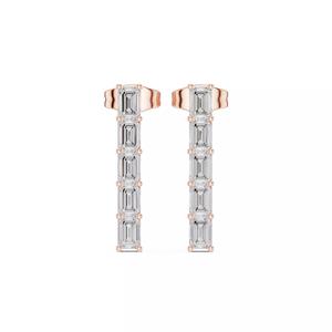 Baguette Cut Diamond Straight Stud Earring 3DM STL Video