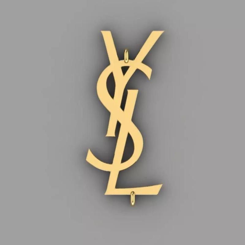 ysl logo pendant necklace