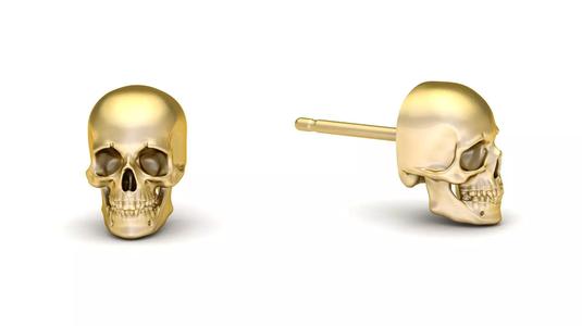 Skull 9 mm Stud Earring