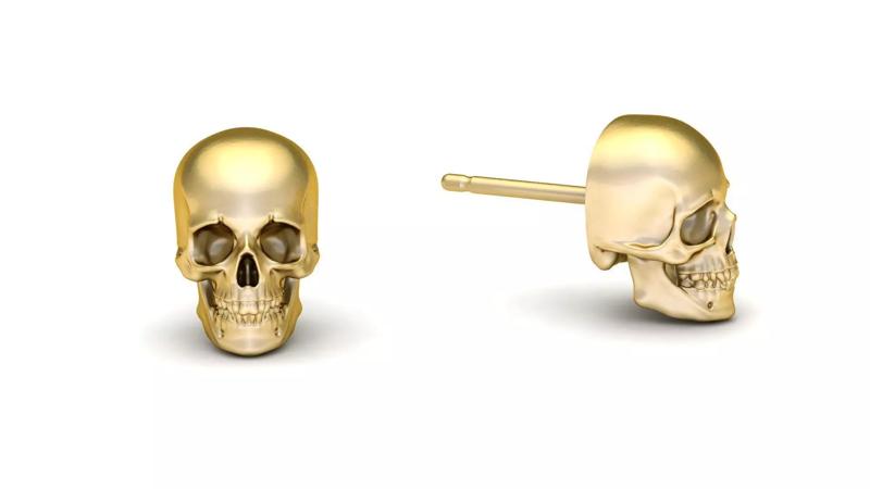 Skull 10 mm Stud Earring
