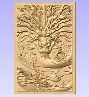 Dragon Head STL Relief – Majestic Asian Style CNC Carving Design