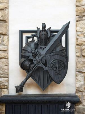 Fantasy Knight Wall Sculpture 3D Printable Heroic Relief
