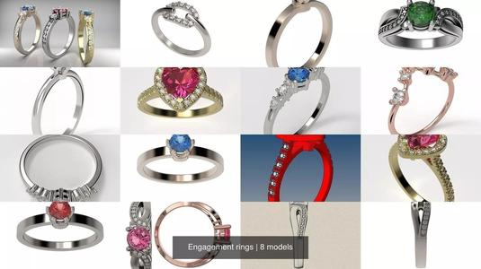 Engagement rings 3D Model Collection