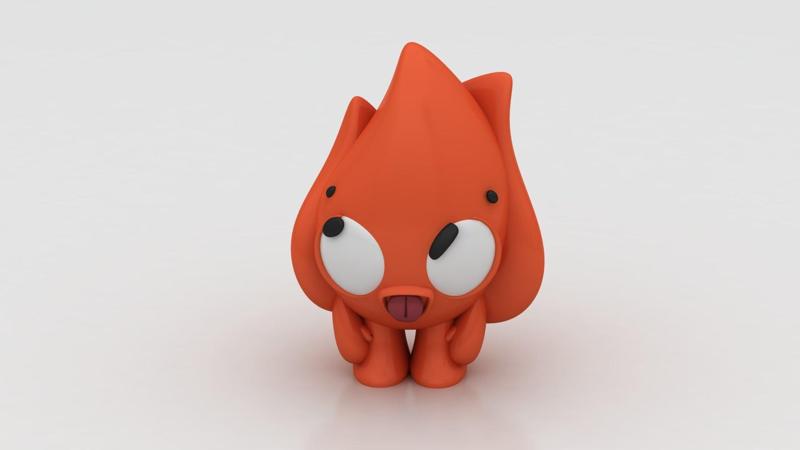 flame character 3d printable model
