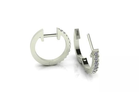 Round Earring Diamond Hoops