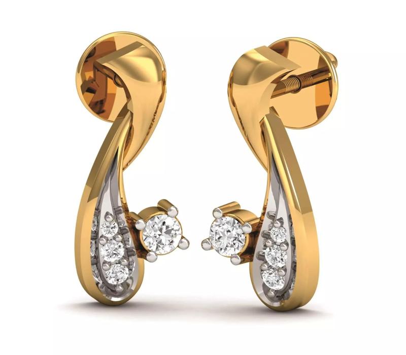 Solitaire Earrings 3DM STL OBJ FBX Render Details