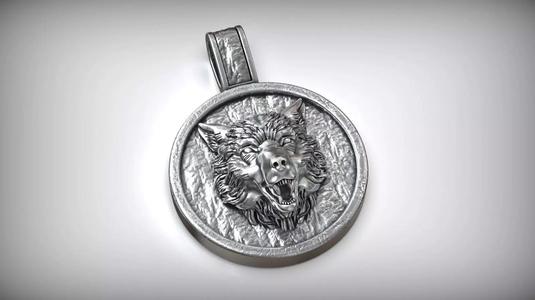 American Gray Wolf Amulet Pendant