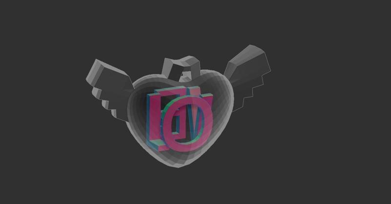 HEART WINGS Love inside necklace #ANYCUBIC3D