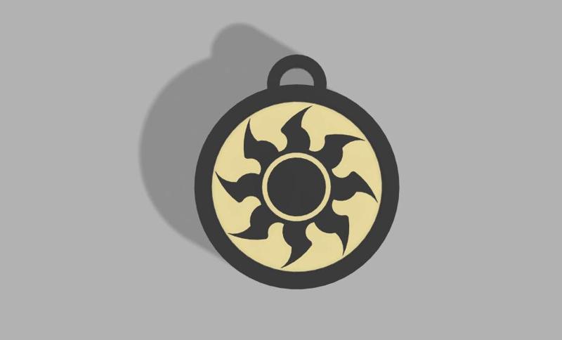 white mana pendant keychain