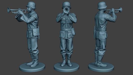 German musician soldier ww2 Stand trumpet G8