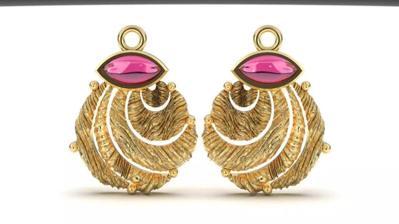 gem stone texture oxidize earring