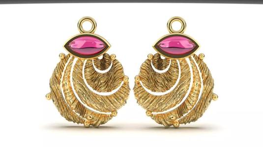 gem stone texture oxidize earring