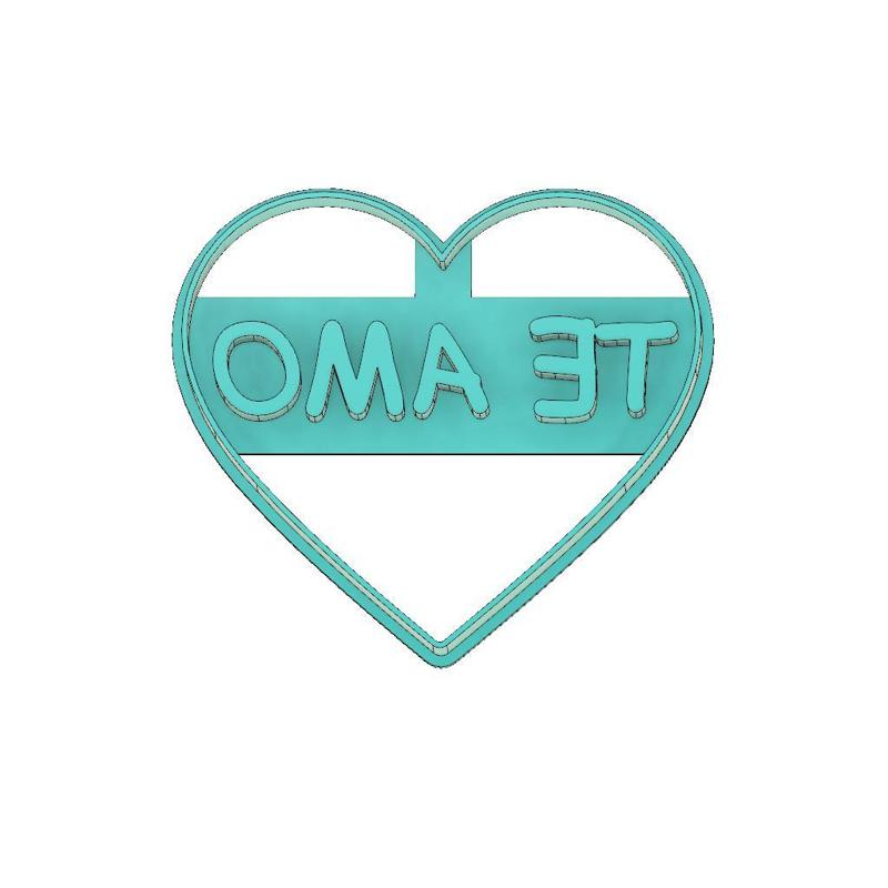 CORTADOR DE GALLETAS CORAZON TE AMO, CORTADOR DE GALLETAS 14 DE FEBRERO, CORTADOR DE GALLETAS SAN VALENTIN, CORAZON, TE AMO