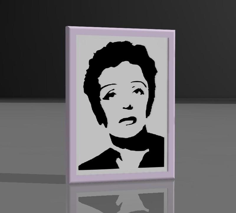 Edith Piaf" decorative frame