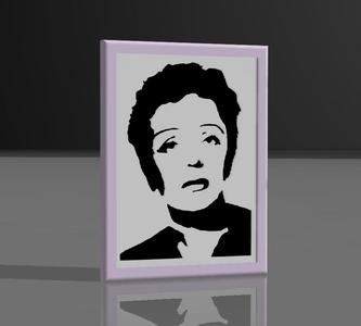 Edith Piaf" decorative frame