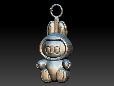 Labubu-Inspired Bunny Keychain – 3D Printable Fan Art STL