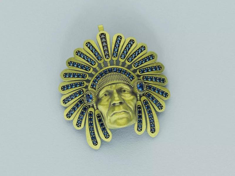 Dije Indio Diamantes - Indian native Pendant Diamonds