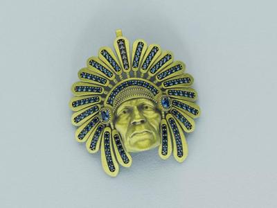 Dije Indio Diamantes - Indian native Pendant Diamonds