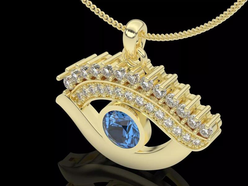 jewelry eye pendant silver gold