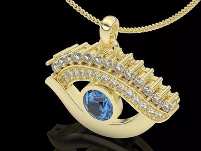 jewelry eye pendant silver gold