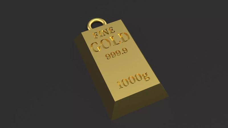 Fine Gold Ingot Pendant with sizes - Ready to print