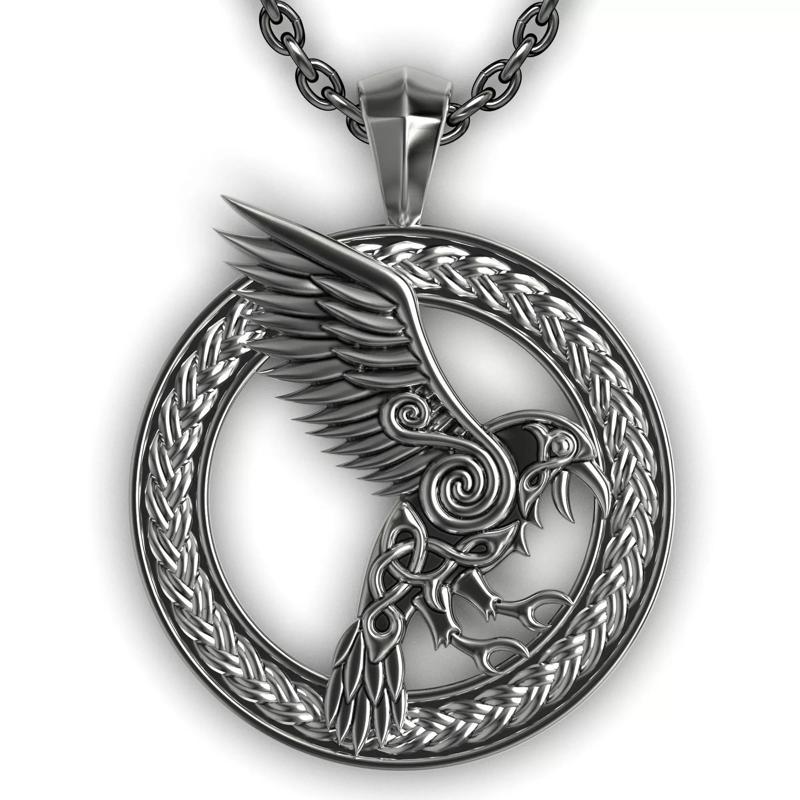 Jewelry Celtic pendant raven 3D print model