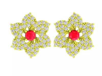 5797 flower diamond earrings