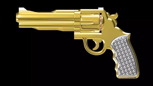 GUN 3d gold revolver