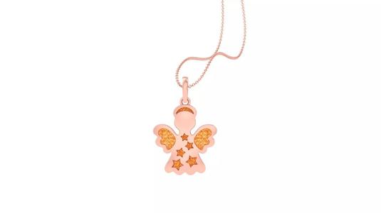 Angel With Star Light Weight Kids Pendant Necklace Charms 3dm