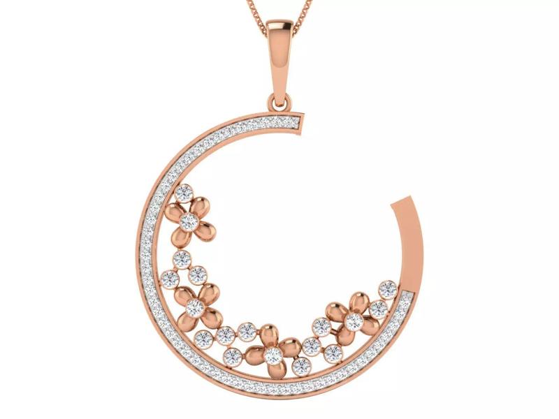 Flower High Jewelry Pendant Earrings Set 3dm stl obj mtl gltf