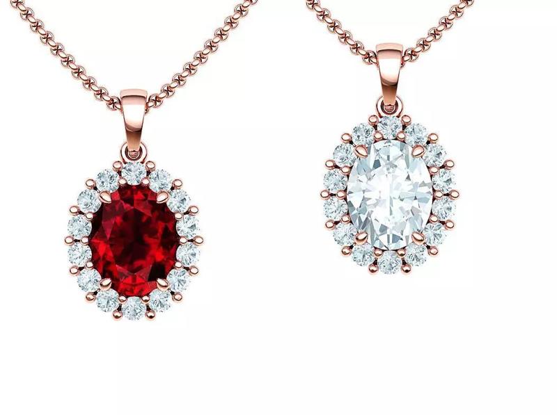 Diana Classic Pendant Oval stone 9mmx7mm 3dmodel