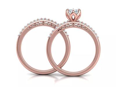 Bridal Set Collection Engagement Ring and Match Ring