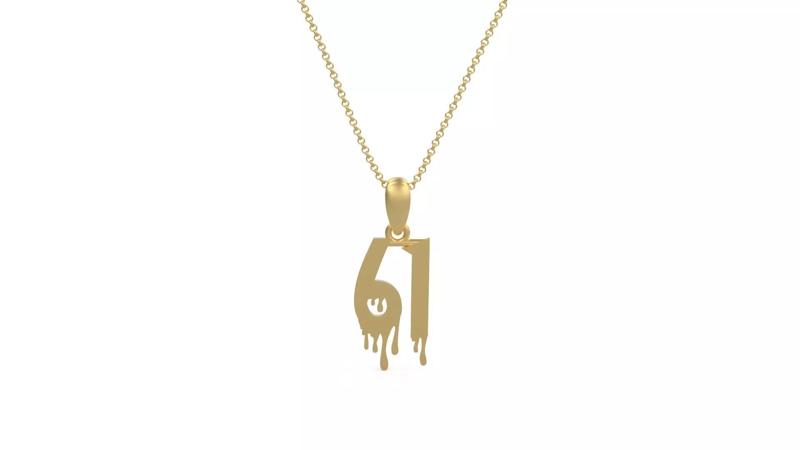 Model 1294 61 Bloody Terror Initial Number Pendant
