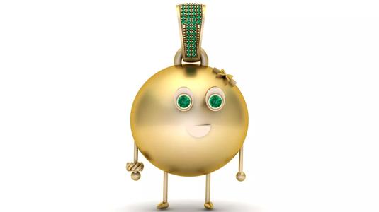 Golden Emerald Orb Character 3D Printable Model