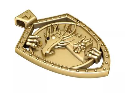FLYING DRAGON HEAD CHARM PENDANT 3D PRINTABLE MODEL