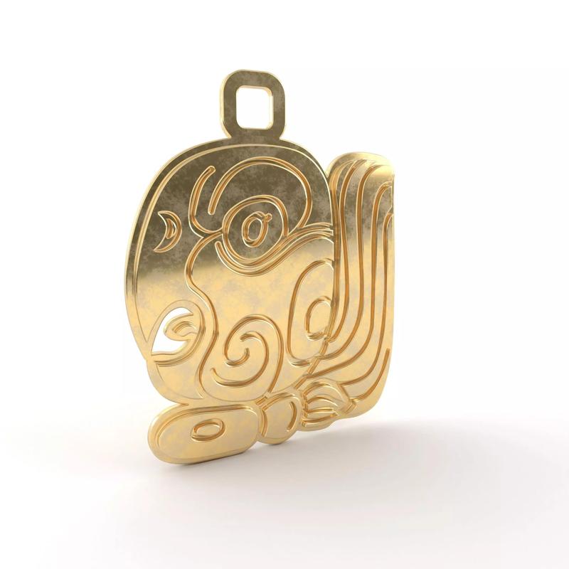 Mayan native glyph pendant 08