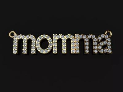 MOMMA DIAMOND NAME PENDANT NECKLACE FRAME