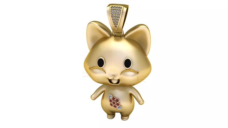 FEMALE CAT PENDANT 3D PRINTABLE MODEL